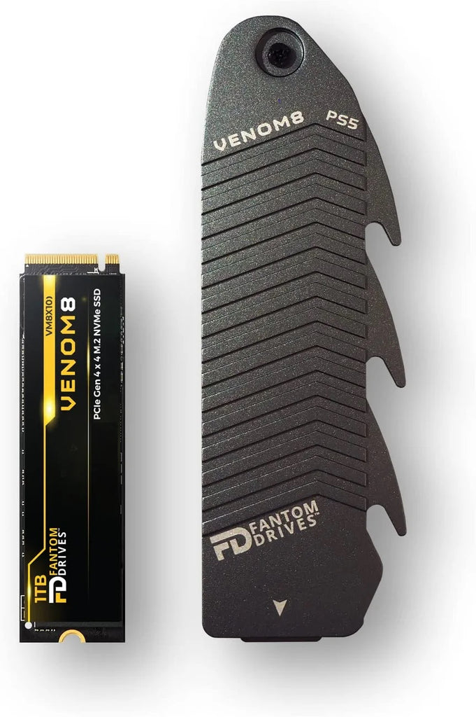 Fantom Drives VENOM8 PCIe 4x 4 NVMe M.2 SSD - 1TB - with Heatsink for PS5, VM8X10-PS5