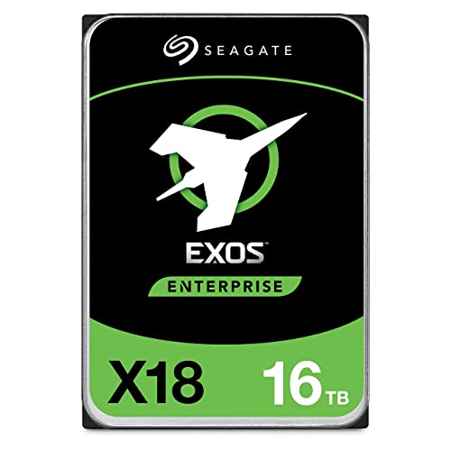 Seagate Exos X18 16TB Enterprise HDD - CMR 3.5 Inch Hyperscale SATA 6Gb/s, 7200 RPM, 512e and 4Kn FastFormat, Low Latency with Enhanced Caching (ST16000NM000J) - Manufacture Recertified