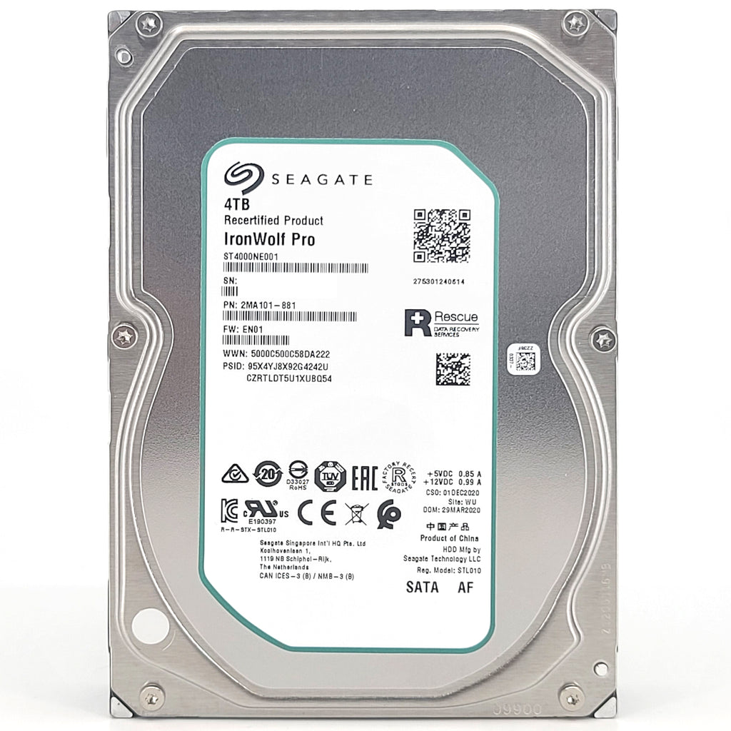 Seagate IronWolf Pro NAS 4TB 7200 RPM 3.5" Internal Hard Drive - SATA 6.0Gb/s 256MB Cache - (ST4000NE001) Manufacturer Recertified