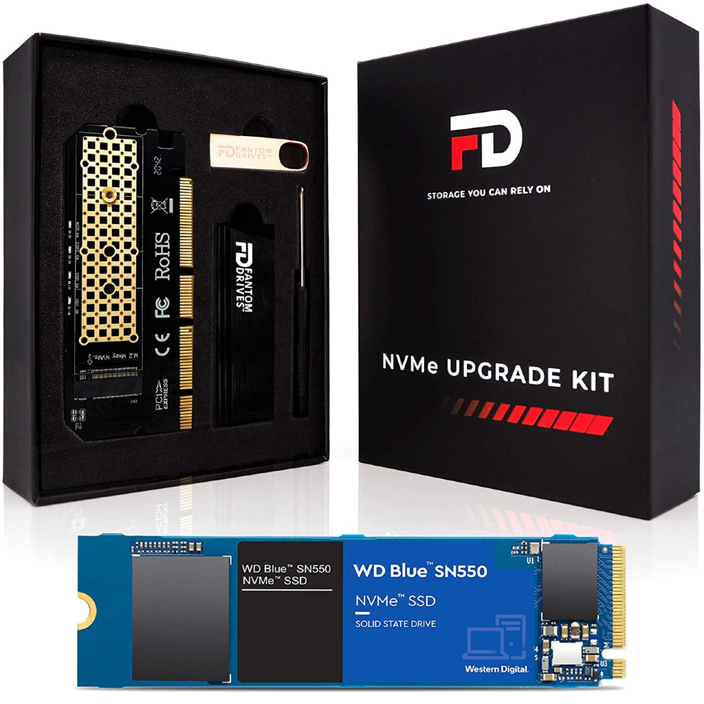 Fantom Drives NVMe Upgrade Kit WD Blue 2TB NVMe SSD - M.2 2400 MB/s Read/1800 MB/s Write - (NWDBC2000KIT) New